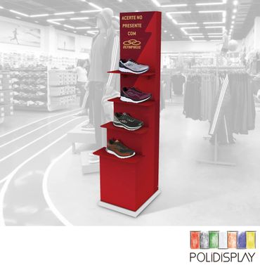 Display de Chão Automático Expositor de papelão para Calçados no pdv