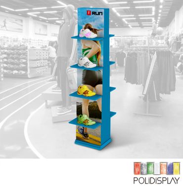 Display de Chão Automático Expositor de papelão para Calçados no pdv