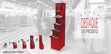 Display de Chão Automático Expositor de papelão para Calçados no pdv