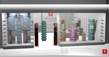 Display de Chão Automático Expositor de papelão para Calçados no pdv