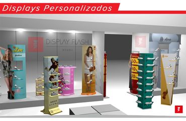Display de Chão Automático Expositor de papelão para Calçados no pdv