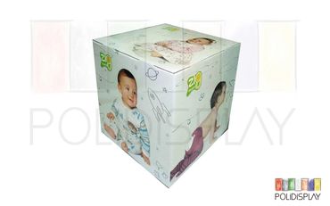 Display cubo de papelão para comunicação no pdv