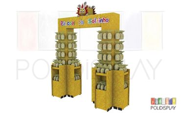 Display de Chão Ilha Portal Expositor de papelão para pdv