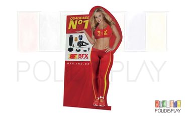 Display Totem de papelão com suporte americano para comunicação