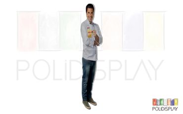 Display Totem de papelão com suporte americano para comunicação no PDV