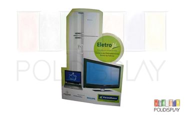 Display Totem de papelão com suporte americano para comunicação no PDV