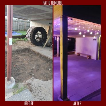 Before and after, patio remodel.