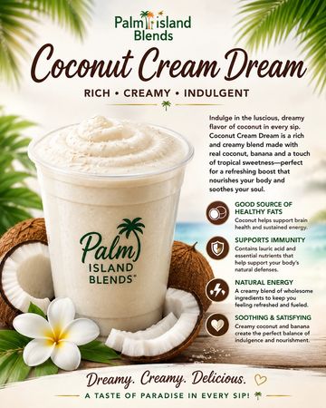 Escape to paradise with every sip of Coconut Cream Dream. This smooth and velvety island-inspired bl