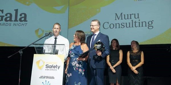 Muru Management Consulting team accepting the Hunter Safety Awards 2019