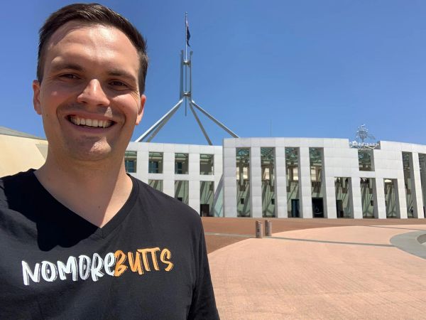 Chair, Jon Glindemann pictured outside Parliament house in Canberra