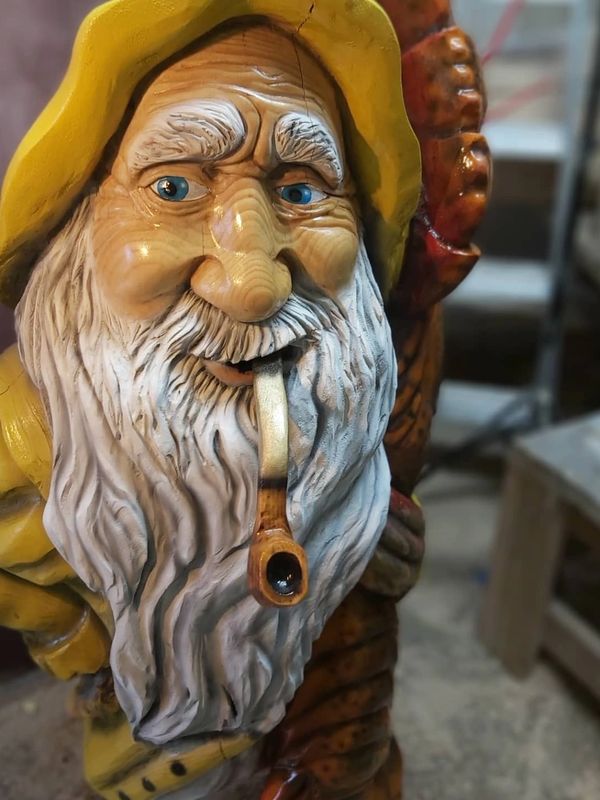 5foot fisherman and lobster sculpture