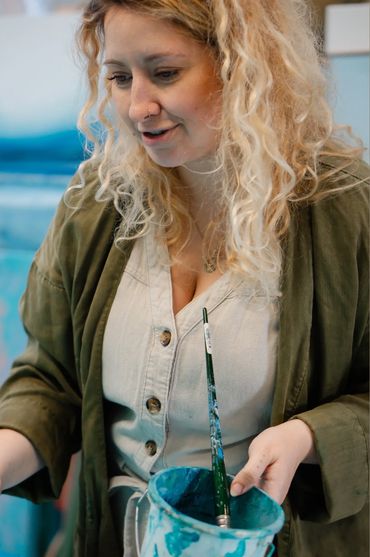 Relaxed brand portrait of a Devon creative building their local business