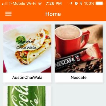 Shout-out app home page. Home page is prime real estate, where customers can advertise

