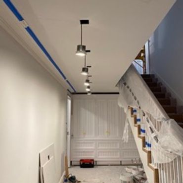 Bright interior stairs, expertly wired.