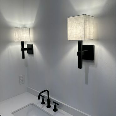 Contemporary sink lighting.