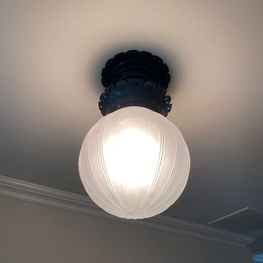Decorative ceiling lighting.