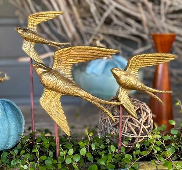 Gold Vintage Sparrows as accents