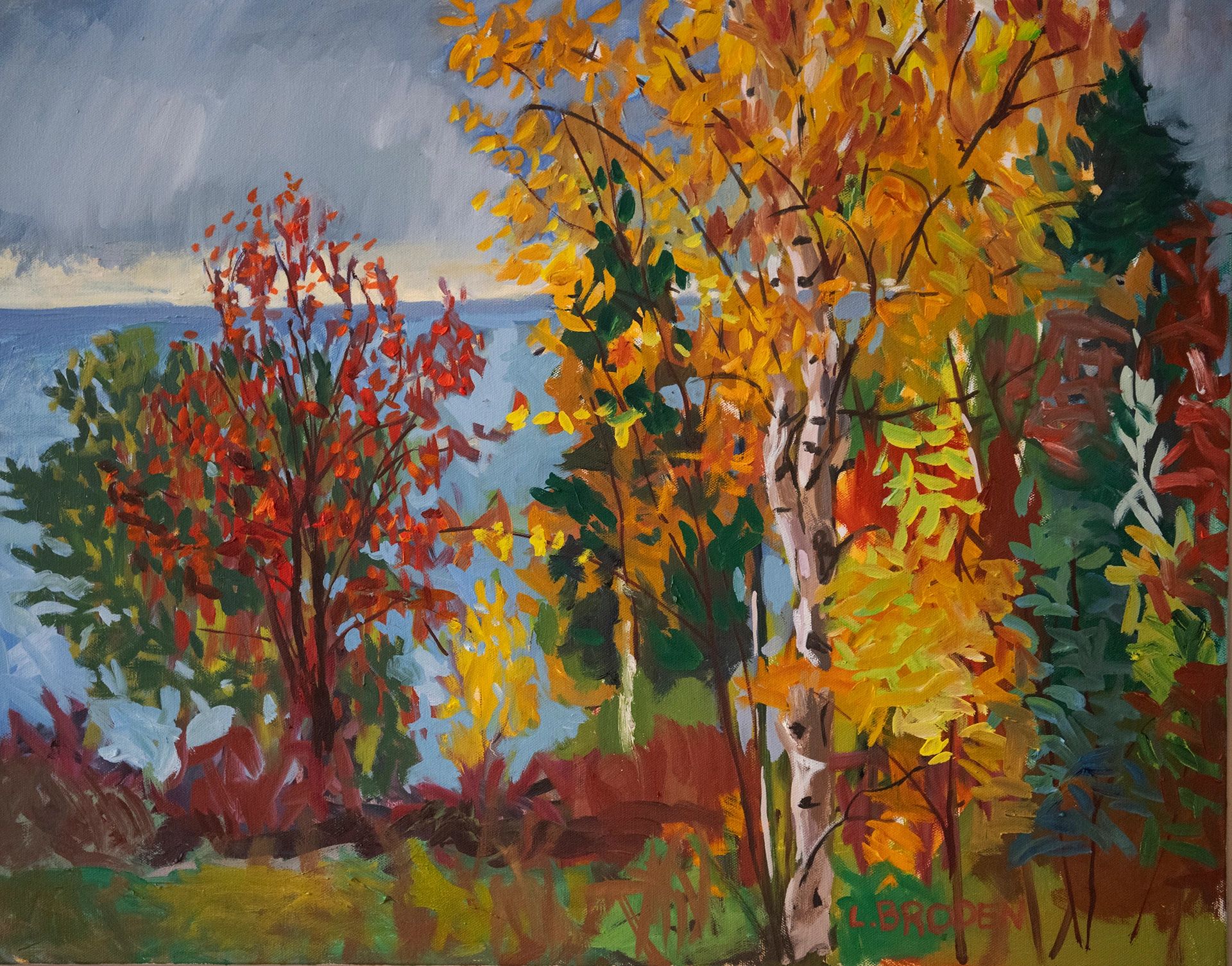 Lake Superior in Gold and Red