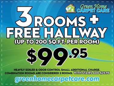 Green Home Carpet Care - 3 Rooms Plus Hallway