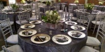 black reception table