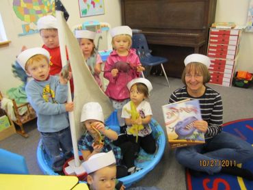 preschool, kid sailors, author event, author visit, preschool party, dinosaurs, kids in boat