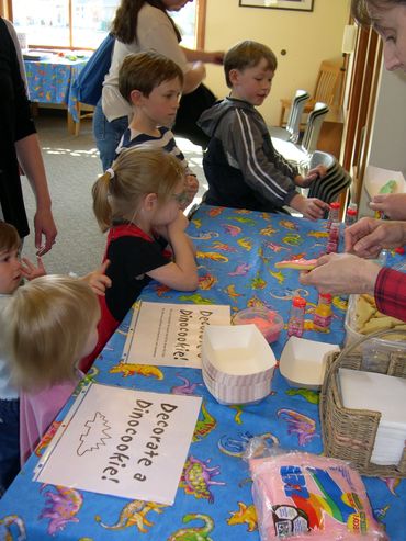 dinosaur party, birthday games, kid activities, dinosaur cookies, book party