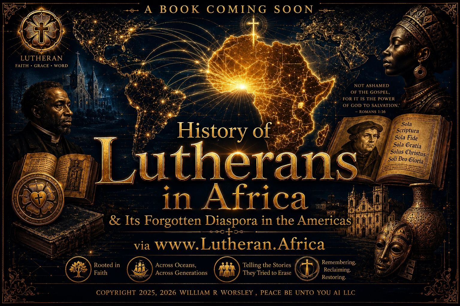 Promotional image for a book titled History of Lutherans in Africa.