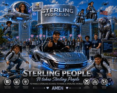 Futuristic Sterling People promoting empowerment and community.
