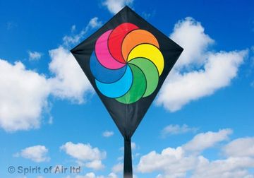 spirit of air single line kite diamond rainbow circles