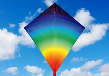 spirit of air single line kite midi diamond rainbow fade