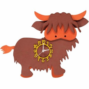 little timbers clock highland cow