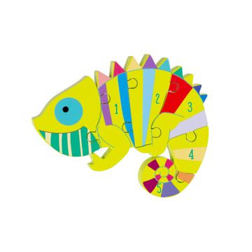 orange tree toys number puzzle chameleon
