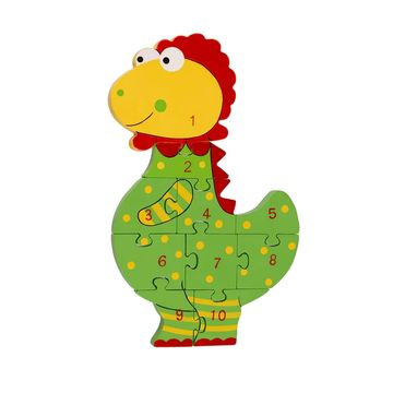 orange tree toys number puzzle dinosaur