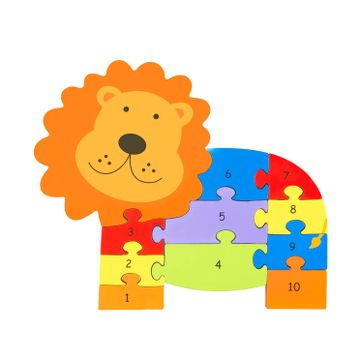 orange tree toys number puzzle lion