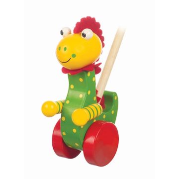 orange tree toys push along dinosaur