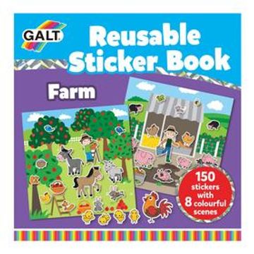 galt toys reusable sticker book farm