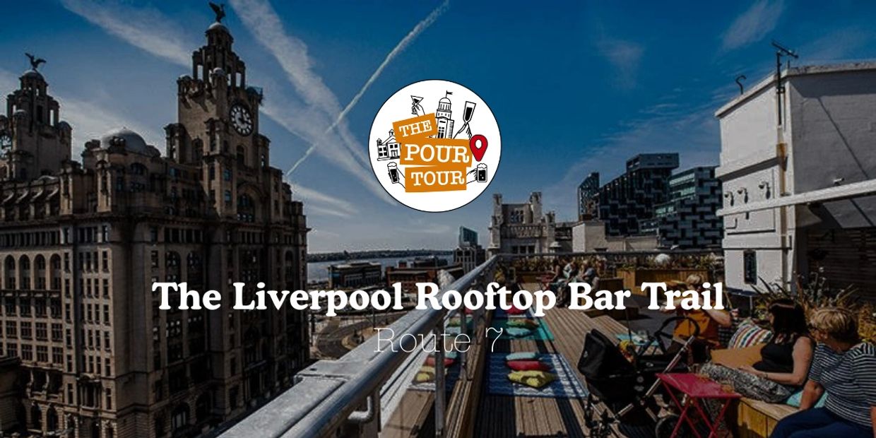 Rooftop bar with cityscape views on Liverpool's rooftop bar trail.
