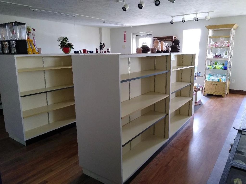Shelving available to rent in the Showroom area.