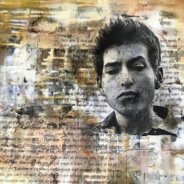 "Like a rolling stone - Bob Dylan"
Machart: Acrylcollage
Masse: Sperrholzplatte 60 x 60cm
Preis: Fr.
