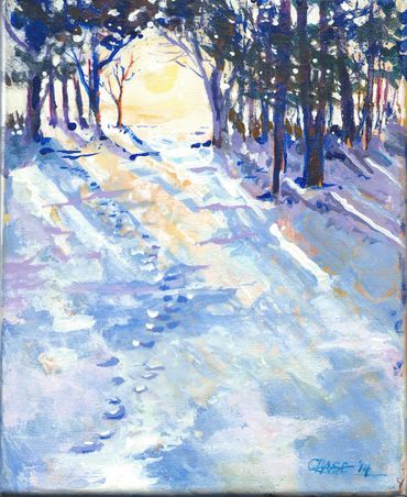 "Sibley Park, High Noon",
Acrylic on canvas, 10X12, 2014.