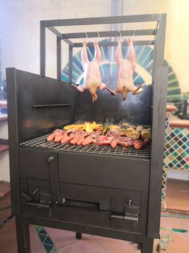 cooking with char coal, gives the best results in flavor!