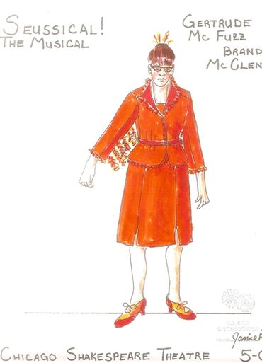 Chicago costume designer Janice Pytel’s designs for Gertrude McFuzz in “Seussical the Musical” at Ch