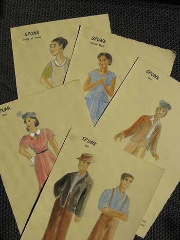 Chicago costume designer Janice Pytel's renderings for Spunk