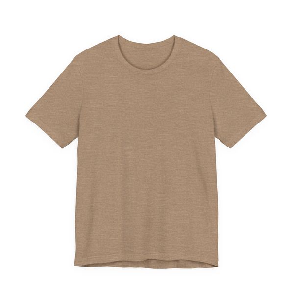 Plain brown short-sleeve t-shirt on a white background.