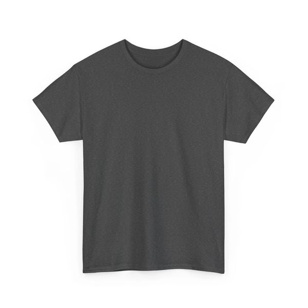Plain dark gray short-sleeve t-shirt with a round neckline.
