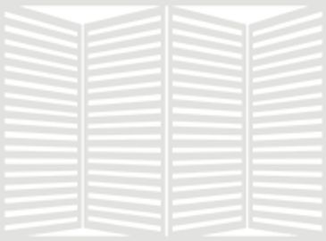 Exterior bi-fold aluminum shutters.