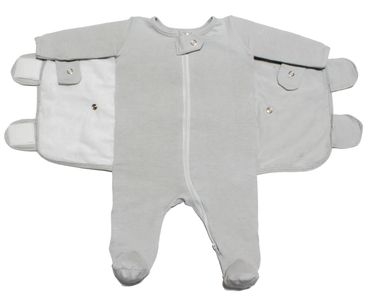 Onesie Swaddle helps secure your baby's arms so they cannot break out of their swaddle.