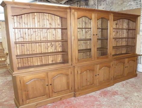 free standing bookcases glazed break front polished