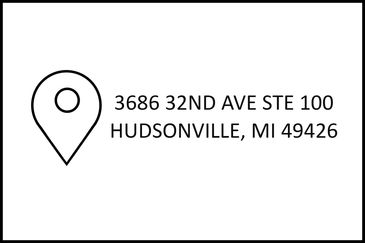 Map icon with the address for bohn dental at 3686 32nd Ave Ste 100 Hudsonville, MI 49426.