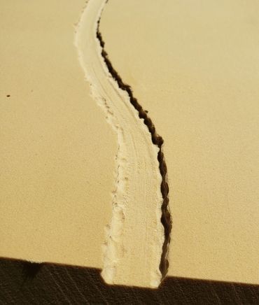 The etch the groove early in the process. The material is 18lb urethane foam.